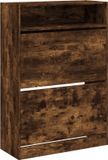 vidaXL Schoenenkast met 2 klaplades 80x34x116 cm gerookt eikenkleurig