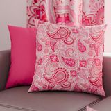 PETTI Artigiani Italiani - 1 paar kussenslopen 40 x 40 cm van microvezel, decoratief kussen voor slaapkamer, bank, woonkamer, set van 2 kussenslopen, paisley roze, 100% Made in Italy