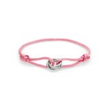 s.Oliver Bracelet - elegante armband van gepolijst roestvrij staal - roze - textielband verstelbaar tot 24 cm - waterdicht en huidvriendelijk