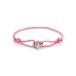 s.Oliver Bracelet - elegante armband van gepolijst roestvrij staal - roze - textielband verstelbaar tot 24 cm - waterdicht en huidvriendelijk