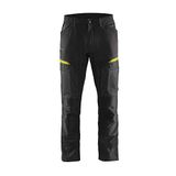 Blåkläder Service Werkbroek met Stretch 1456-1845 - Zwart/High Vis Geel - Maat 96