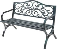 casa.pro Tuinbank Utav 127x53x79 cm donkergrijs met groene patina