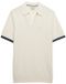 Superdry Johnny Collar Knitted Polo Shirt Short Sleeve Beige M Man