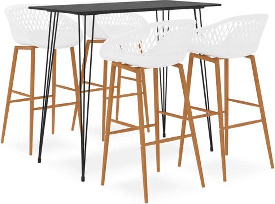 vidaXL 5-delige Barset zwart en wit