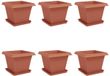 vidaXL Plantenpotten - 6 stuks - Baksteenrood - 43 x 43 x 33,5 cm - Kunststof