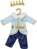 Heless Poppenkleding Prins Luka met Kroon en Pluche Kraag 28-35 cm