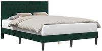 vidaXL Bedframe met hoofdeinde, donkergroen, 120 x 190 cm, fluweel