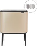 Brabantia Bo Touch Bin Prullenbak - 3 x 11 liter - Metallic Gold
