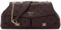GUESS Blake Convertible Crossbody Flap Brown Logo donkerbruin
