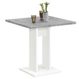 VidaXL Keuken- & Eettafel Betongrijs en Wit 70x70x77.5 cm