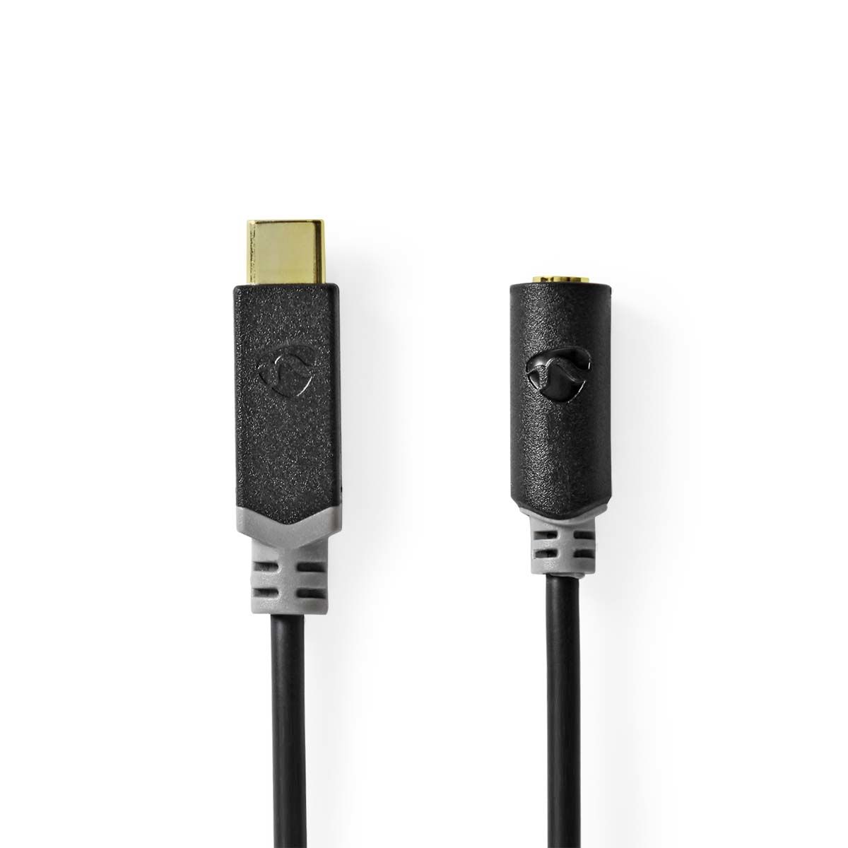 Nedis USB-C Adapter - USB 2.0 - USB-C Male - 3,5 mm Female - 1.00 m - Black