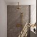 Brauer Gold Edition Thermostatische Doucheset Inbouw - Hoofddouche 20 cm - Met Drukknoppen - Handdouche Staaf - Doucheslang - Geintegreerde Glijstang - Geborsteld Goud