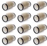 Poniks Bigoudis chauffants en métal avec brosse ajourée - 28mm - 12 pièces