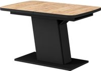 Vicco Eettafel Fenaro, Goudkleurig Eiken/Zwart, 120-160 x 80 cm uitschuifbaar