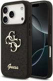 Guess hoesje - Geschikt voor iPhone 17 Pro en geschikt voor iPhone 18 Pro - 4G-design met glitter - Zwart