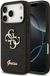 Guess hoesje - Geschikt voor iPhone 17 Pro en geschikt voor iPhone 18 Pro - 4G-design met glitter - Zwart