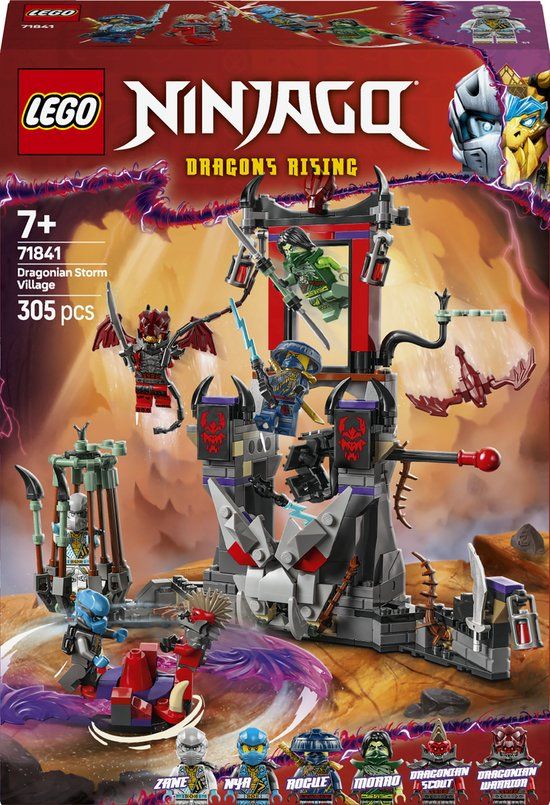 LEGO® NINJAGO® Draconisch dorp gevechtsarena speelset, bouwset voor kinderen met 6 minifiguren en een spinner - 71841