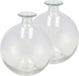 DK design Bloemenvaas rond model - 2x - helder gekleurd glas - transparant - D13 x H15 cm