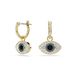 Swarovski Symbolica Oorhangers, Boze oog, Blauw, Goudkleurige toplaag