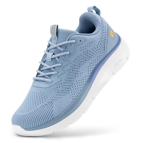 Fitville Heren Extra Brede Wandelschoenen Ademende Hardloopschoenen Comfortabele Sportschoenen Voor Brede Voeten Hemel Blauw 46 EU Breed