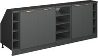 Vicco Rion Kastenset voor schuine wand – 210 cm Set van 5 kastrompen 60 cm diepte Antraciet-goud