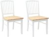 vidaXL Eetstoelen 2 stuks Massief Rubberhout Wit 50 x 52,5 x 91 cm