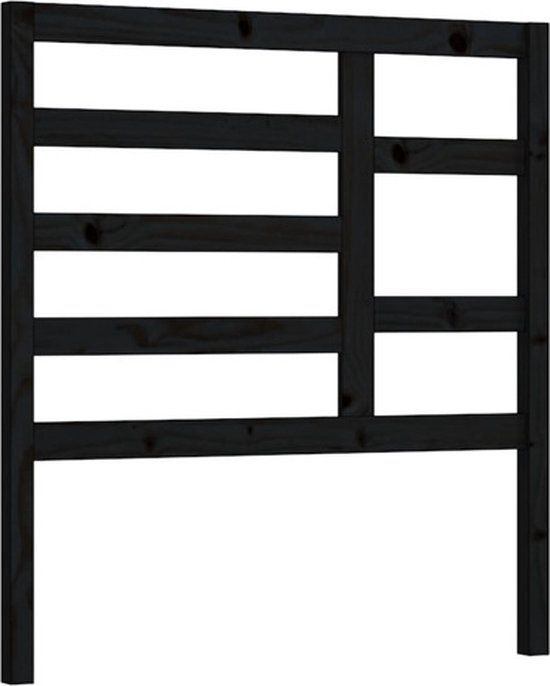 VidaXL Hoofdeind & Voeteind Zwart Grenenhout 96x4x104 cm
