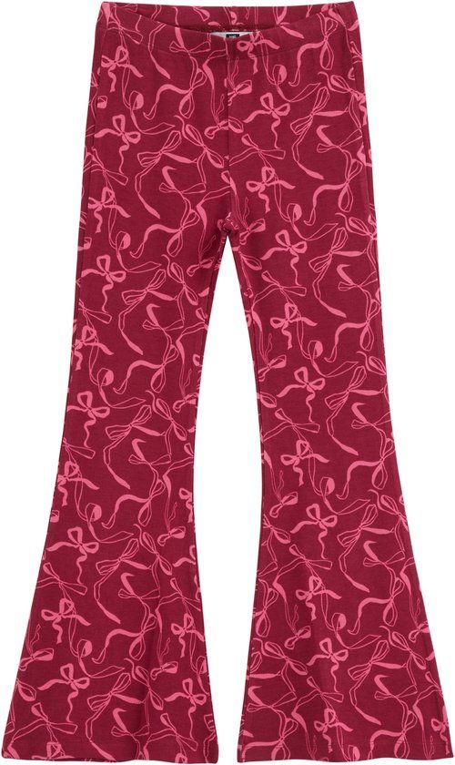 WE Fashion Meisjes slim fit flared legging met print - Felroze - Maat 104