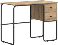vidaXL Bureau met opslag Artisanaal eiken 100 x 50 x 75 cm