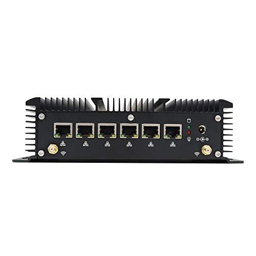 HSIPC Nieuwe Celeron 3865U Industriële Firewall PC Fanless PC Nano Box (8G 256G) met Multi LAN 6 Nic AES voor Netwerkbeveiliging Applicatie, HDMI USB3.0 COM, Compatibel met pfsense LEDE ESXI Openwrt