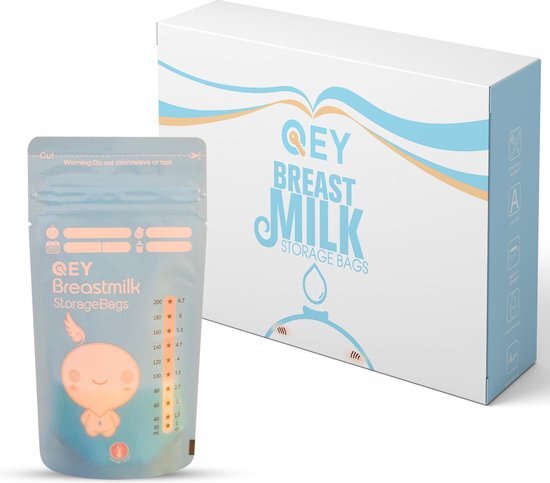 QEY 120 Stuks - Moedermelk Bewaarzakjes - Borstvoeding zakjes - Dr. DuDu (BPA Vrij) blauw