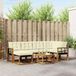 vidaXL Ensemble de salon d'angle 7 pièces Acacia Bois Naturel et Crème Inclus Table
