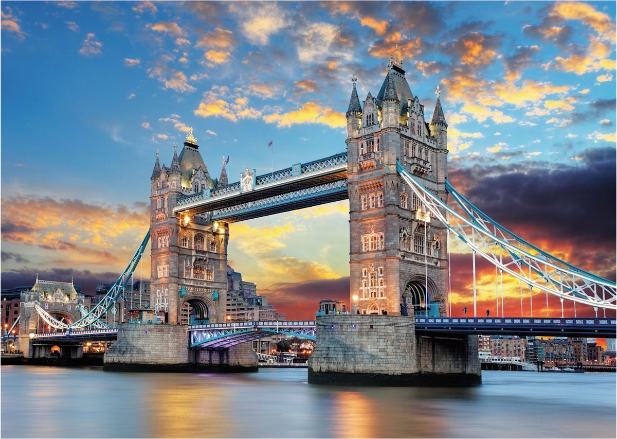 St Helens Home and Garden Tower Brigde at Sunset - Legpuzzel - 1000 stukjes - 50,8 x 68,6 cm - Tower Bridge in Londen tijdens zonsondergang