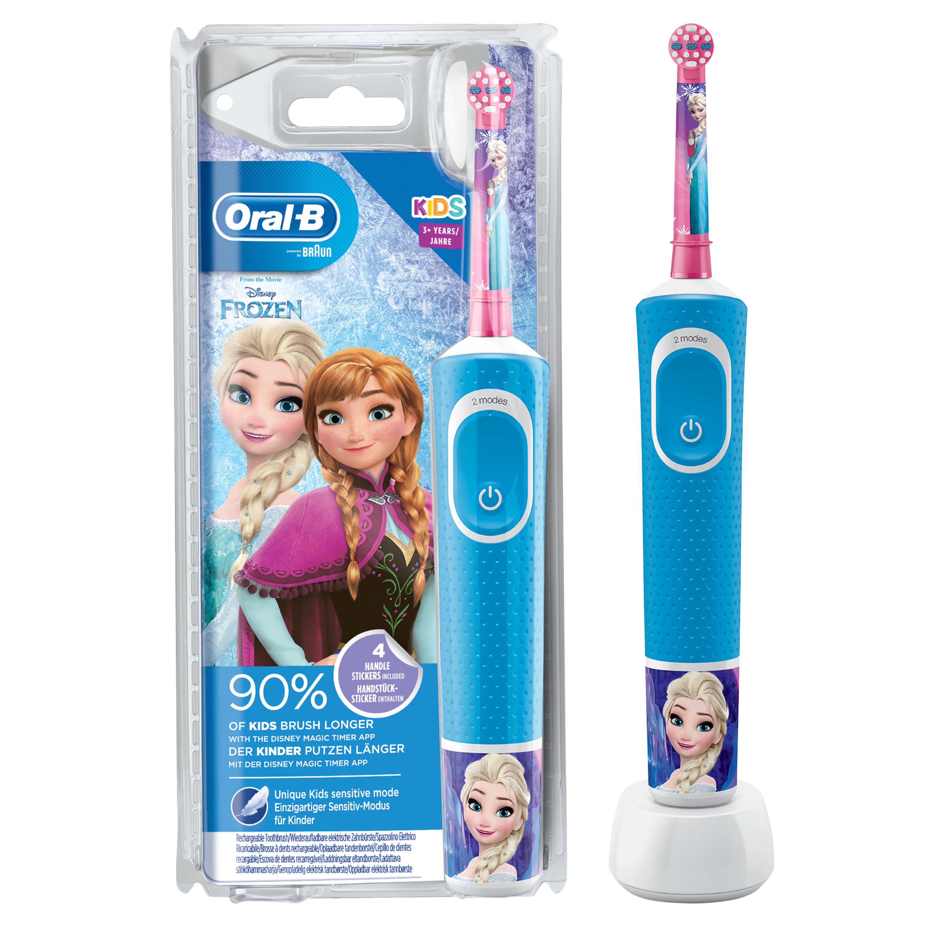 Oral-B Kids Elektrische Tandenborstel Frozen Powered By Braun blauw, roze