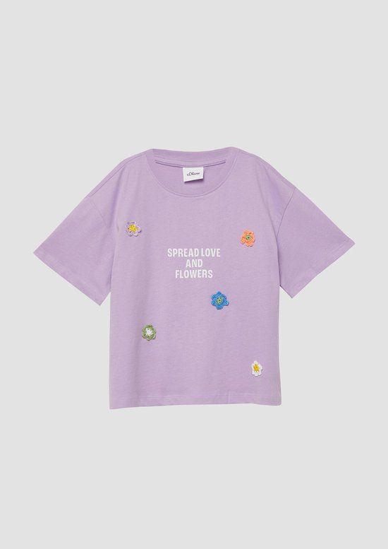 s.Oliver T-shirt paars crochet