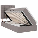 vidaXL LED opbergbed met matras Taupe 90 x 190 cm Stof