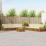 vidaXL Acacia Hout Bank Loungeset 8-Zits Natuurlijk en Crème