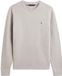 Tommy Hilfiger Pull à col rond en coton biologique avec texture C - Manches longues - Coupe regular - Gris - Taille XL