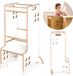 Lionelo Cass Montessori Leertoren & Boekenplank - 2-in-1 - Houten Keukenhulp - Verstelbaar in 3 Hoogtes - Blanc