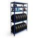 Merkloos Relaxdays Bandenrek - voor 12 banden - 210 x 120 x 40 cm - 750 kg - blauw