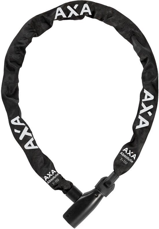 AXA Absolute 7-110 Kettingslot – Fietsslot met stalen ketting – 110 cm – Zwart