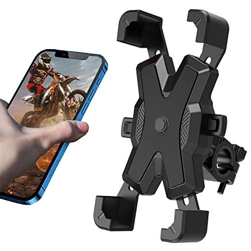 SKONYON Mobiele telefoonhouder voor fiets, afneembaar, 360° rotatie, zwart