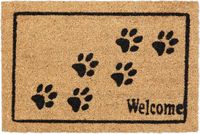 Merkloos Relaxdays Deurmat Welcome Hond Pootafdrukken 60 x 40 cm