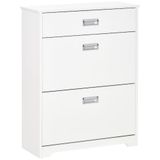 HOMCOM neerklapbare schoenenkast - Spaanplaat - 70x29x92cm - Wit
