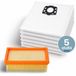 DEGG® Sacs d'aspirateur (5 pièces) + Filtre plat - Convient pour Kärcher WD4, WD5, WD6, MV4, MV5, MV6