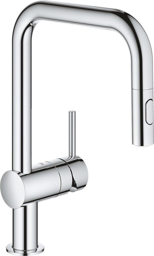 GROHE Minta 1-gats keukenkraan met draaibare U-uitloop en uittrekbare dual spray chroom 32322002