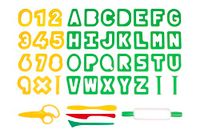 Jovi - Modelleeraccessoires, ABC-snijgereedschap + cijfers, vanaf 3 jaar, 1 rol en 1 schaar, vormset voor kneden, meerkleurig (P7AN)