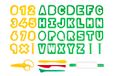 Jovi - Modelleeraccessoires, ABC-snijgereedschap + cijfers, vanaf 3 jaar, 1 rol en 1 schaar, vormset voor kneden, meerkleurig (P7AN)