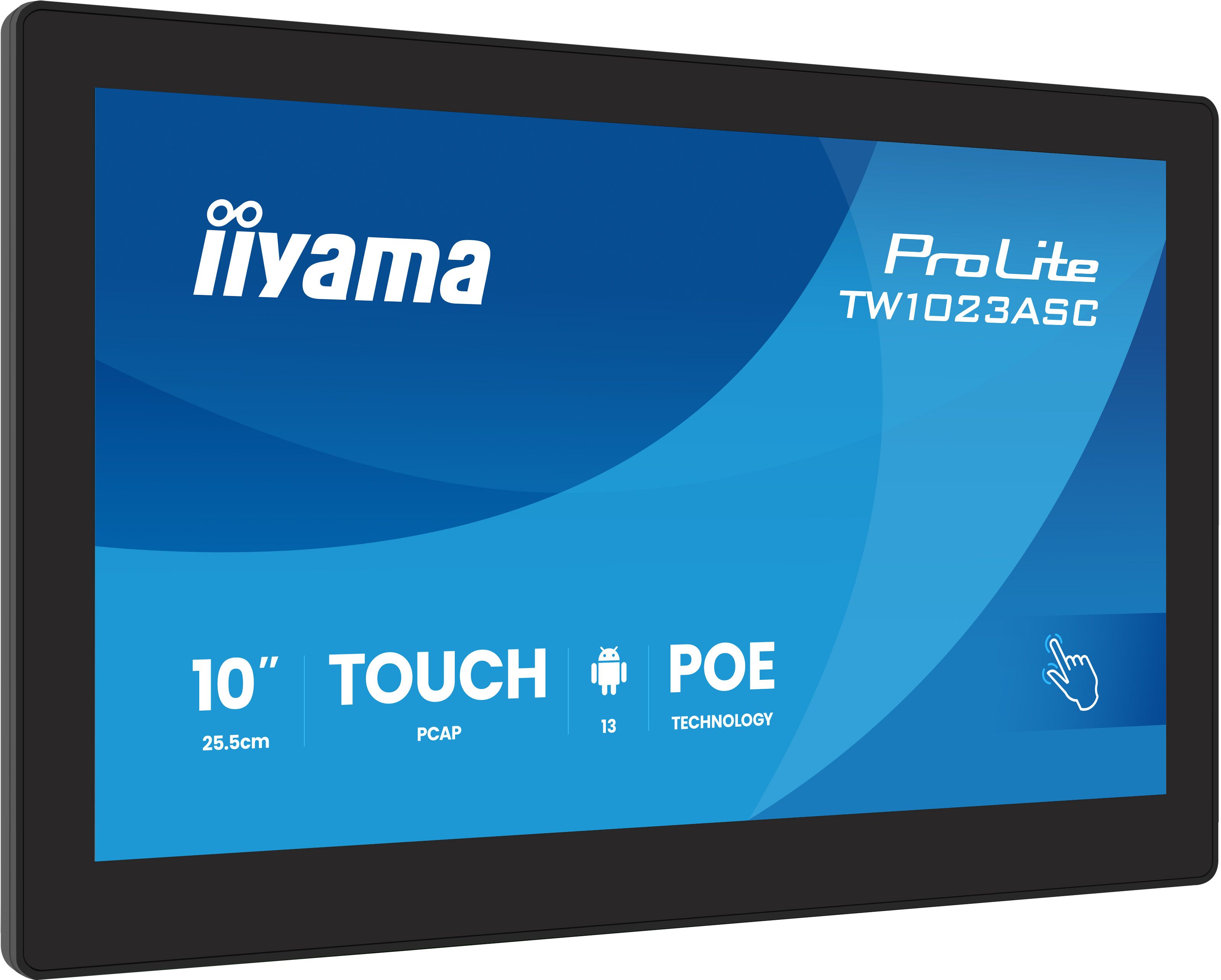 iiyama ProLite TW1023ASC-B3P 10.1" WXGA Android 13 Touchscreen Kiosk Zwart