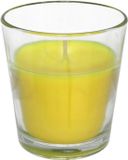 Gerimport Citronella kaarsje in potje - glas - 20 branduren - citrusgeur - geurkaars - geel